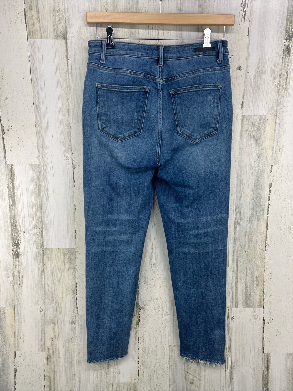 Risen High Rise Skinny Raw Hem Stretch Denim Jeans Womens 31/13 - Picture 2 of 6